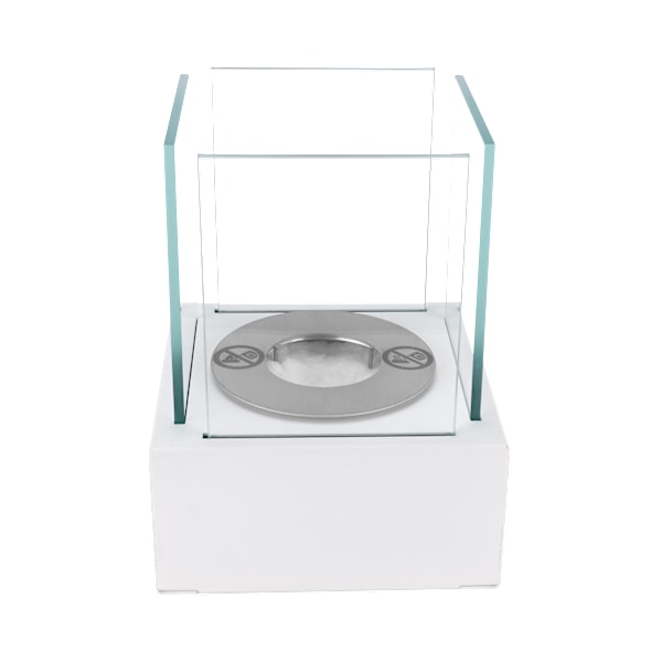 Kaminen Öppna spisar  Fristående biokamin Smart vit Bioetanolbrännare 13 cm x 13 cm x 17 cm TÜV -certifikat