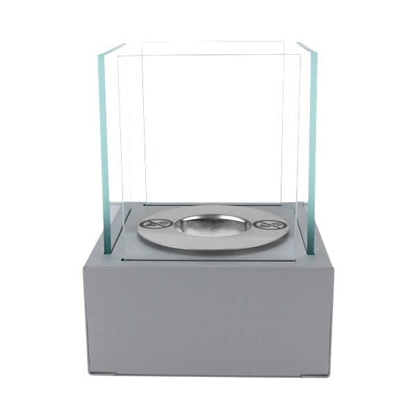 Fristående bio-eldstad Smart grå ekologisk eldstad för hemmet till trädgården perfekt för en gåva 13 cm x 13 cm x 17 cm