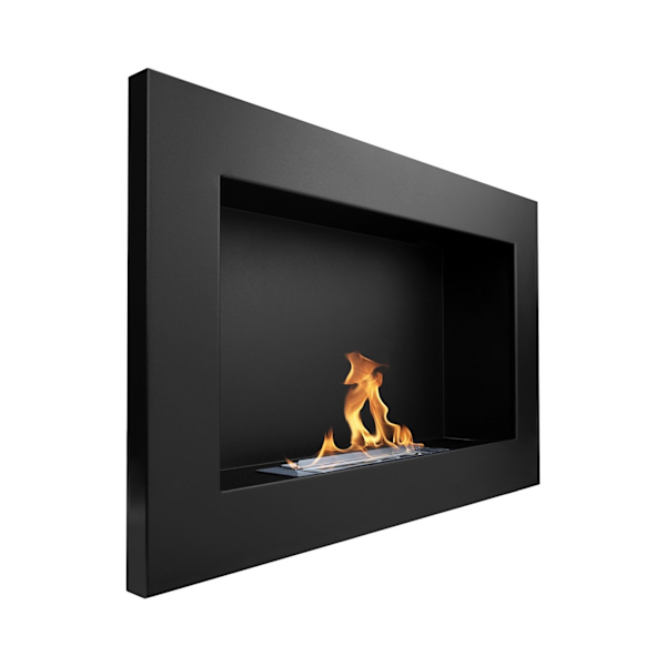 Öppna spisar Bio-eldplats Hängande biopejs Bioetanolbrännare  65 x 40 x 12 cm svart  matt svart ekologisk eldstad Biopanna