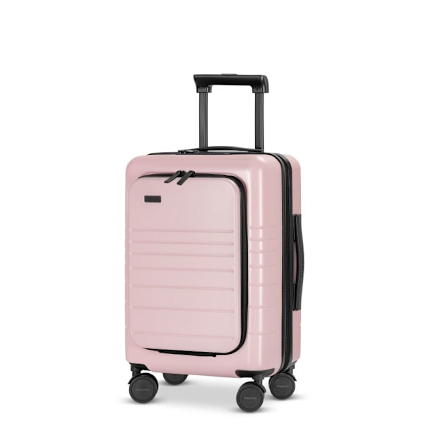 Set med 3 Eternitive E3 resväskor / TSA kombinationslås / storlek S + M + L / färg rosa / kabinväska med extra ficka och USB-C- och USB-A-port / 360°