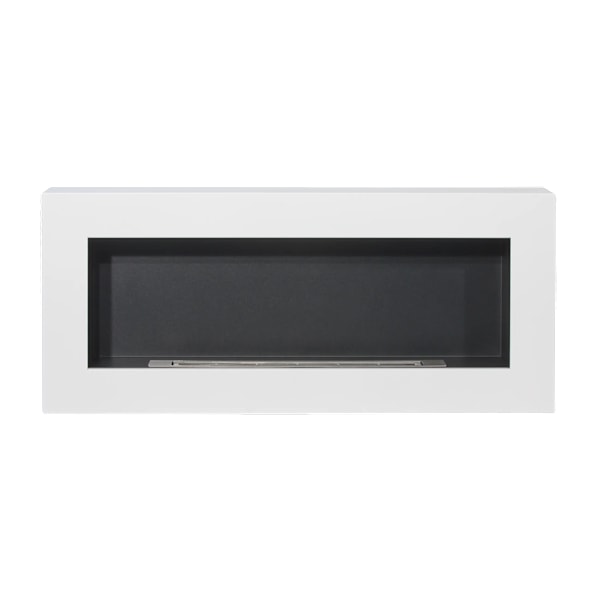 Etanolkamin Öppna spisar Bio-eldplats Hängande biopejs Bioetanolbrännare BOX  90 cm x 40 cm x 12 cm matt vit ekologisk eldstad