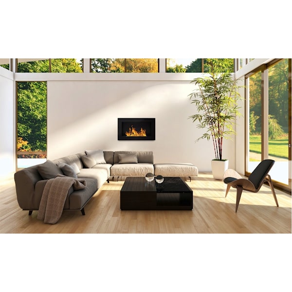 Öppna spisar Bio-eldplats Hängande biopejs Bioetanolbrännare  65 x 40 x 12 cm svart  matt svart ekologisk eldstad Biopanna