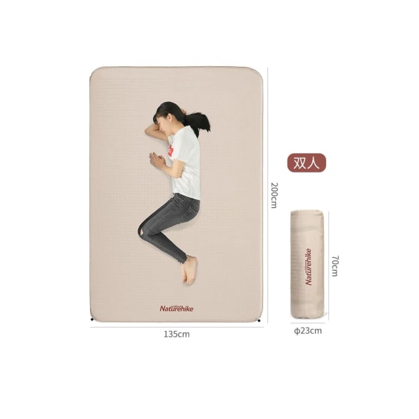Självuppblåsande bred sovmatta double nh20dz002-beige