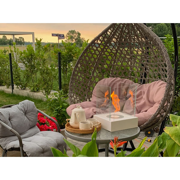 Sunset Garden Mini fristående biopejs för hemmet eller trädgården idealisk som gåva 26 cm x 33 cm x 26 cm