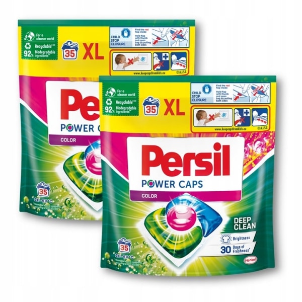 2 x 35 stycken Persil Power Caps Color Deep Clean Tvättkapslar (70 tvättar)