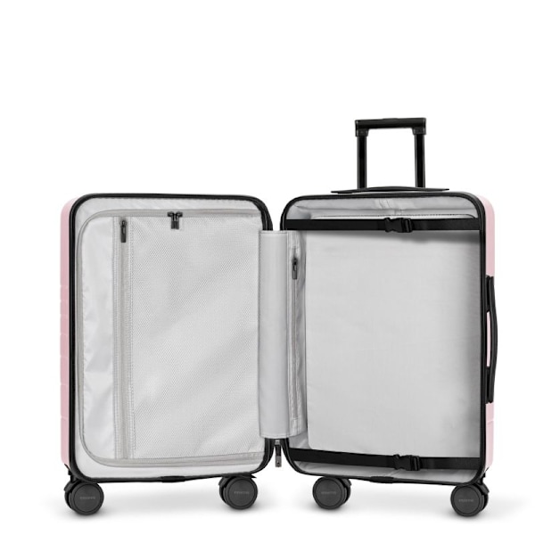Set med 3 Eternitive E3 resväskor / TSA kombinationslås / storlek S + M + L / färg rosa / kabinväska med extra ficka och USB-C- och USB-A-port / 360°