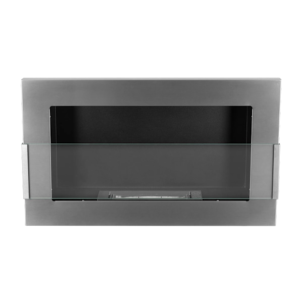 Etanolkamin  med glas Öppna spisar Bio-eldplats Hängande biopejs Bioetanolbrännare 65 x 40 x 12 cm INOX  ekologisk eldstad