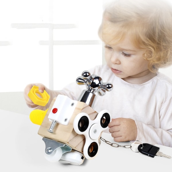 Puinen lasten kuutio Montessori opettavainen käytännön lelu 4137 | Fyndiq