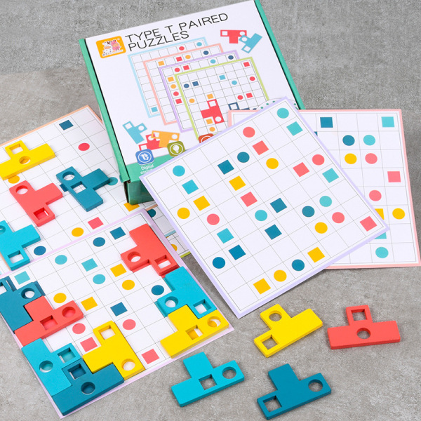 Type T Paret puslespill Matchende brettspill Logisk tenkning Trening Tetris  Leker for barn 94e1 | Cardboard | Fyndiq