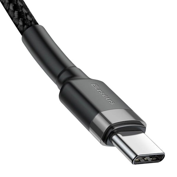 Baseus CATKLF-HG1 USB-C - USB-C PD QC Kabel 60W 3A 480Mb/s 2m - Svart & Grå