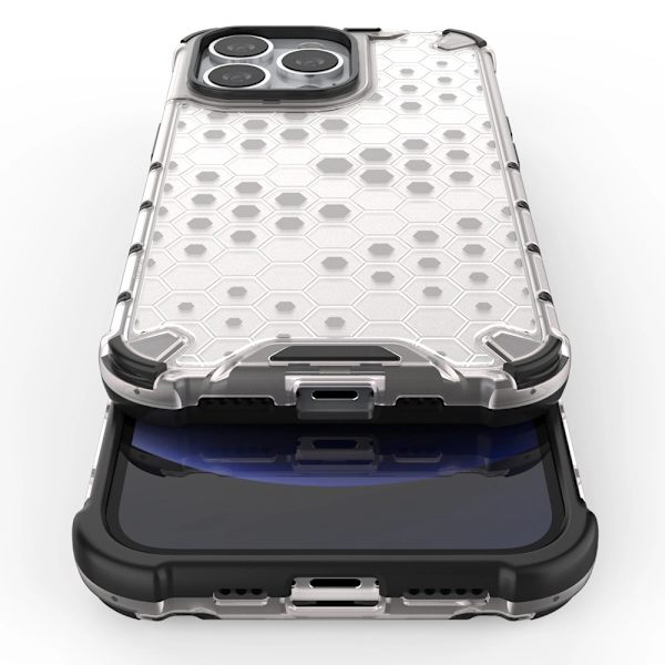 Honeycomb Hybrid Skal iPhone 13 Pro - Transparent/Svart