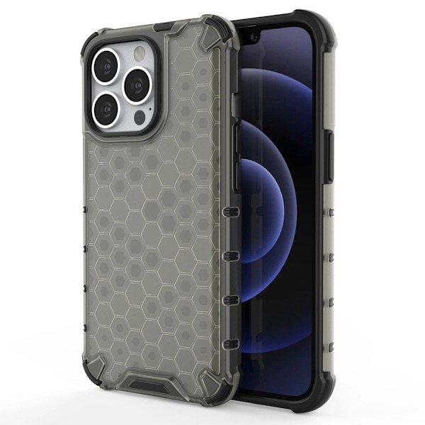 Honeycomb Hybrid Skal iPhone 13 Pro - Transparent/Svart