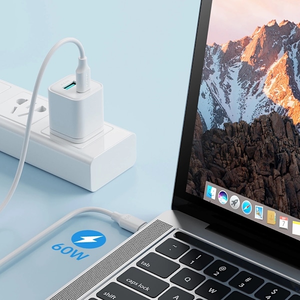 Joyroom USB C Till USB C Kabel 1m - Vit (3-pack)