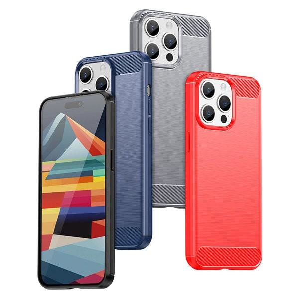 Carbon Case Skal iPhone 15 Pro Max - Mörkblå