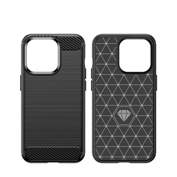 Carbon Case Flexibelt Skal iPhone 14 Pro - Svart