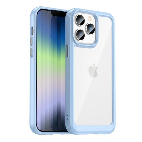 Outer Space Case iPhone 14 Pro hard cover with a gel frame blue