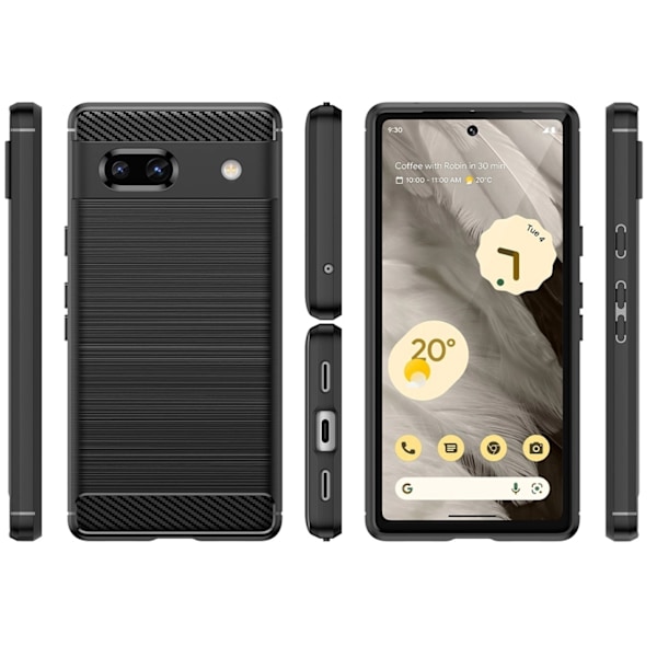 Carbon Case Flexibelt Skal Google Pixel 7a - Svart