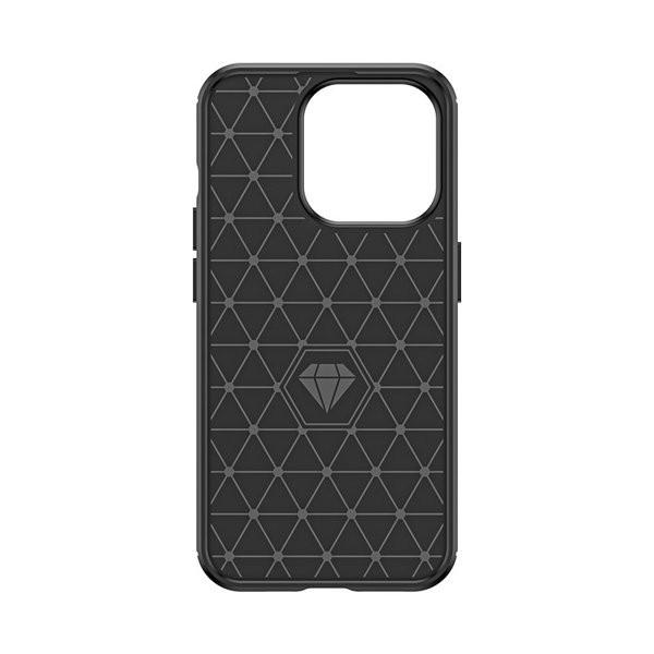Carbon pattern flexible case for iPhone 15 Pro Carbon Case - bla