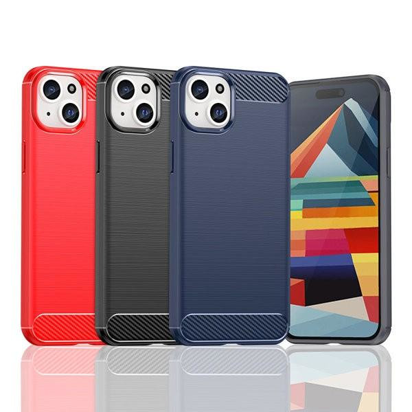 Carbon Case Skal iPhone 15 Plus - Mörkblå