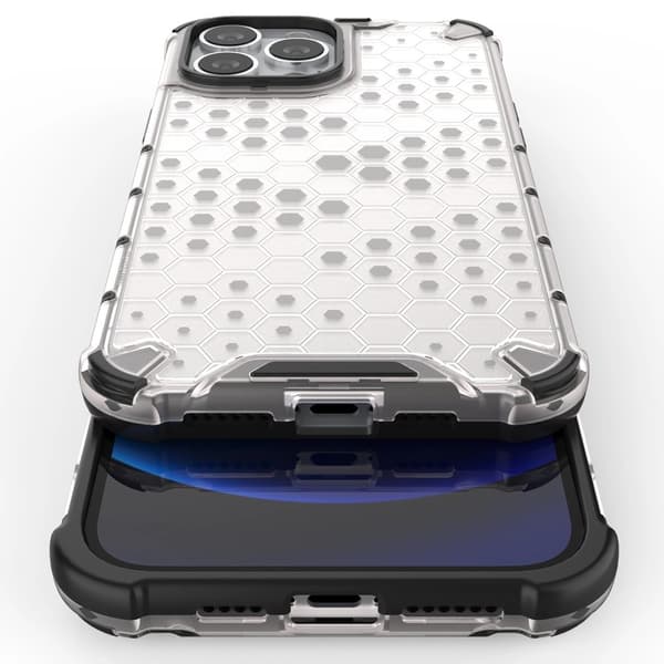 Honeycomb Hybrid Skal iPhone 13 Pro Max - Transparent/Svart