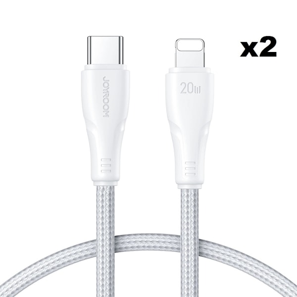 Joyroom USB Till Lightning Kabel 1m - Vit (2-pack)