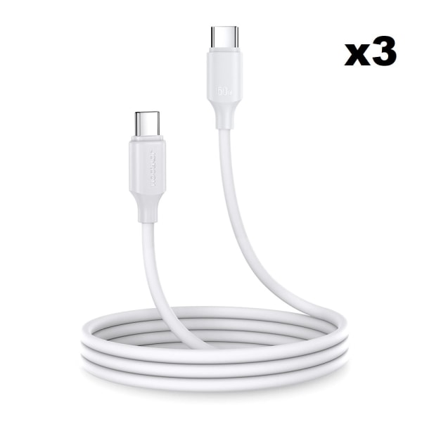 Joyroom USB C Till USB C Kabel 1m - Vit (3-pack)