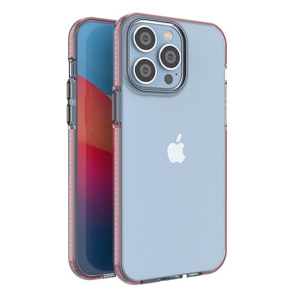 Spring Case Skal med Ram iPhone 14 Pro Max - Transparent/Rosa
