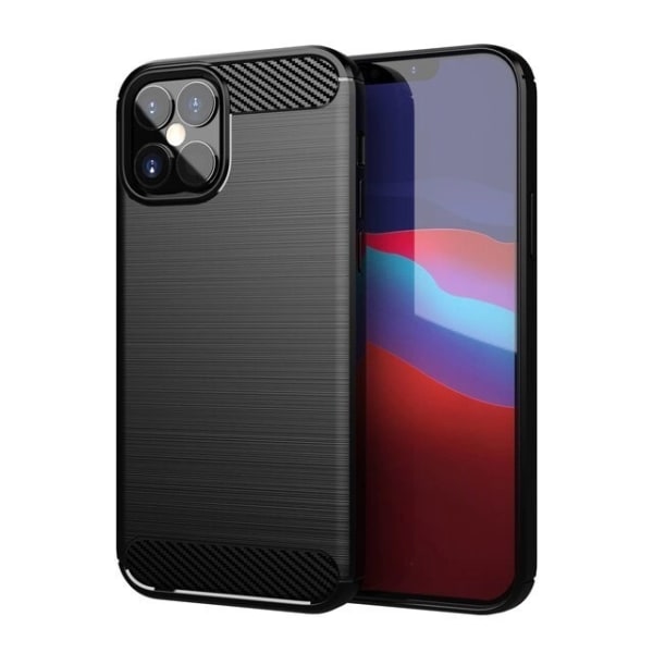 Carbon Case Flexibelt Skal iPhone 12 Pro Max - Svart
