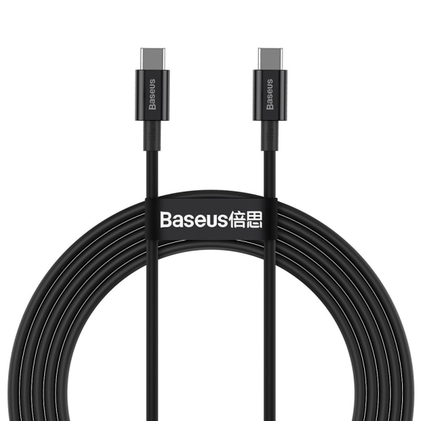Baseus CATYS-C01 USB-C - USB-C PD QC FCP Kabel 100W 5A 480Mb/s 2m - Svart Svart