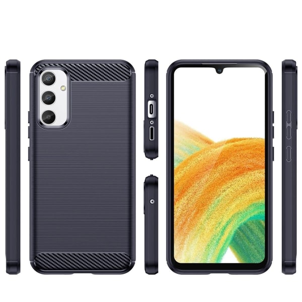 Carbon Case Flexibelt Skal Samsung Galaxy A54 - Mörkblå
