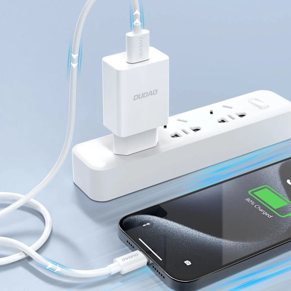 Dudao USB - Lightning Kabel och Adapter - Vit