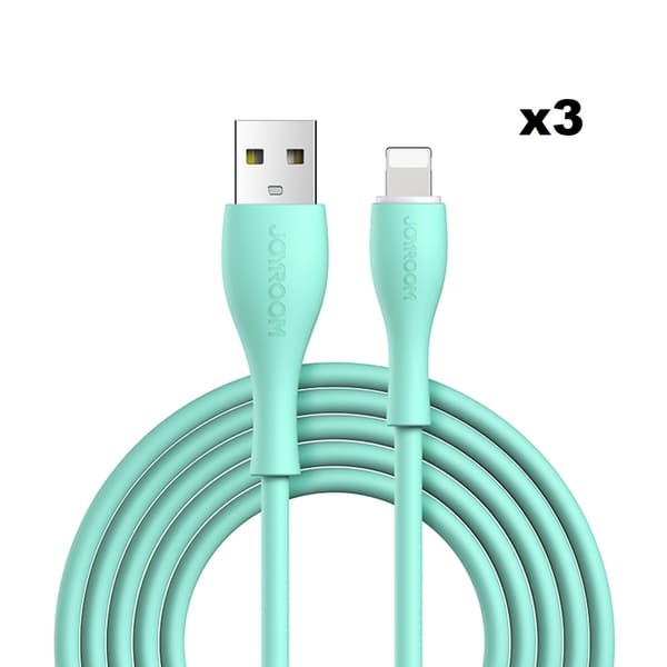 Joyroom USB Till Lightning Kabel 2m - Mintgrön (3-pack)