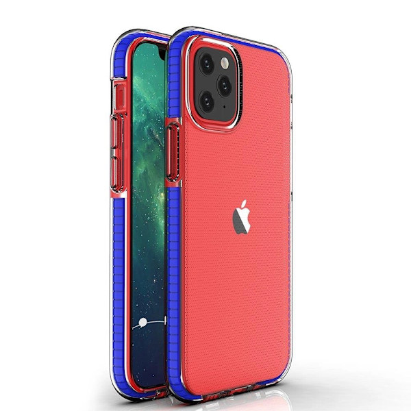 Spring Case Skal med Ram iPhone 13 Pro Max - Transparent/Mörkblå