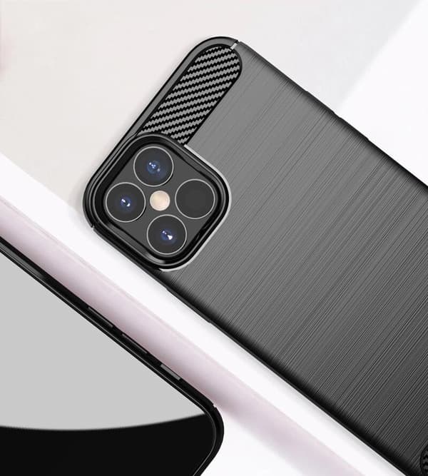 Carbon Case Flexibelt Skal iPhone 12 Mini - Svart