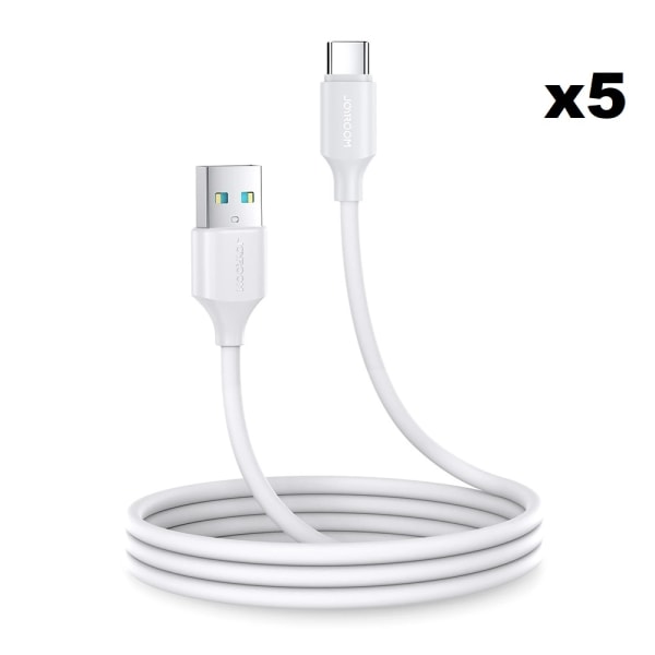 Joyroom USB Till USB C Kabel 1m - Vit (5-pack)