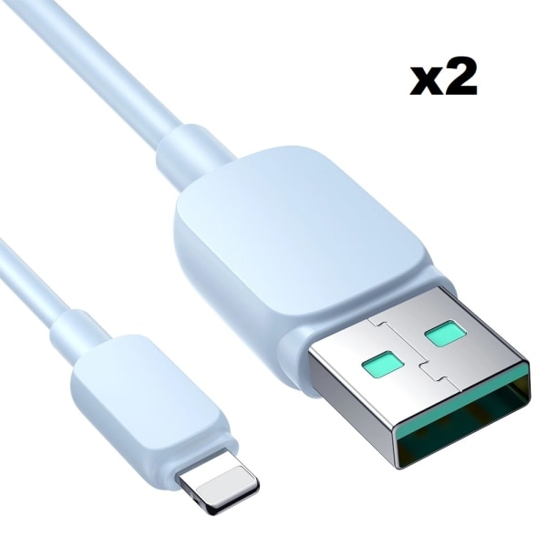 Joyroom USB Till Lightning Kabel 1.2m - Ljusblå (2-pack)
