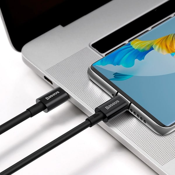 Baseus CATYS-C01 USB-C - USB-C PD QC FCP Kabel 100W 5A 480Mb/s 2m - Svart Svart