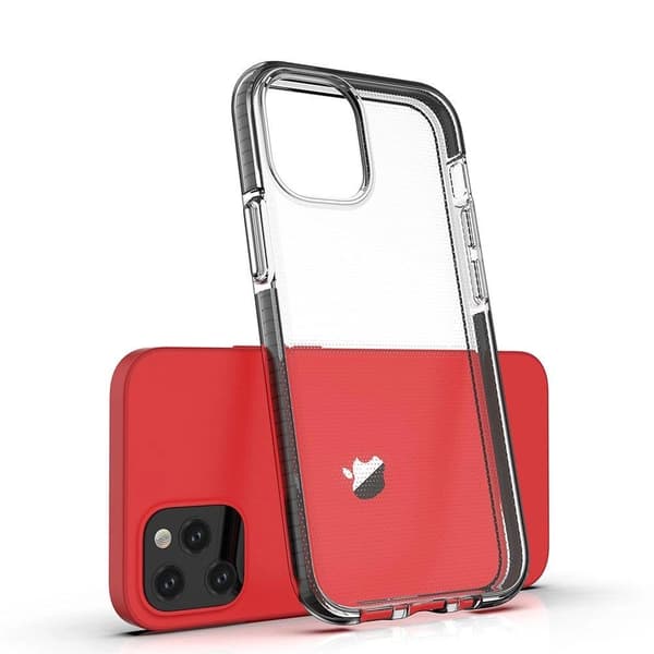 Spring Case Skal med Ram iPhone 13 Pro Max - Transparent/Svart