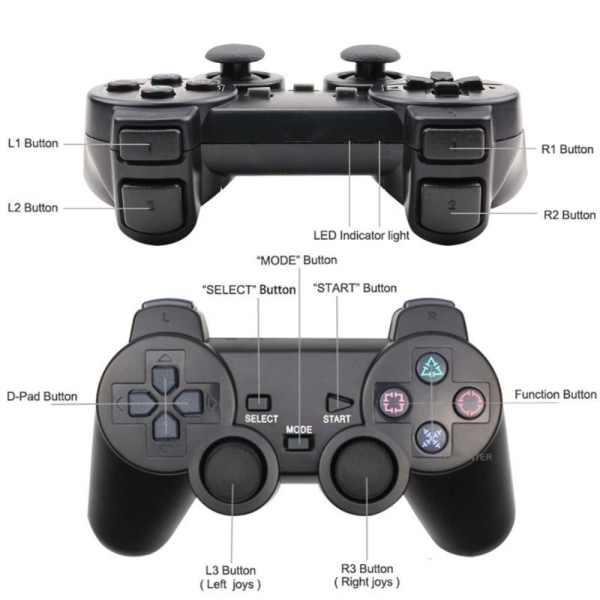 Trådlös Handkontroll Playstation 2 Transparent/Röd