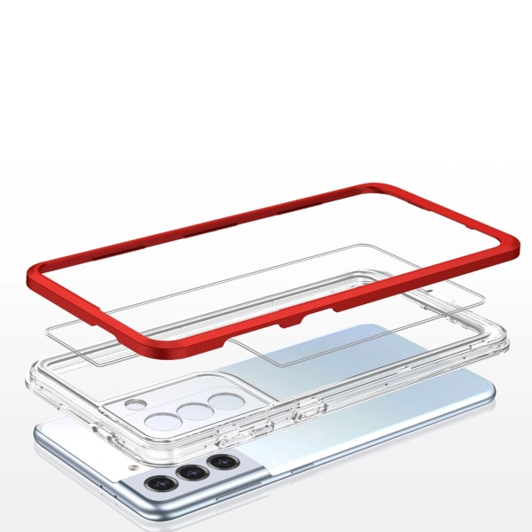 Clear 3in1 Case Skal Samsung Galaxy S22 - Transparent/Röd