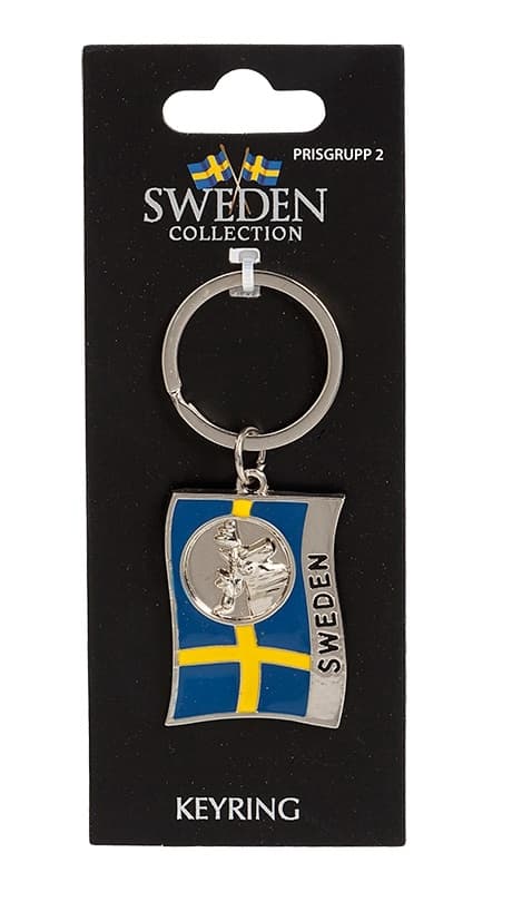 Svensk Flagga med Älg Nyckelring 2-pack