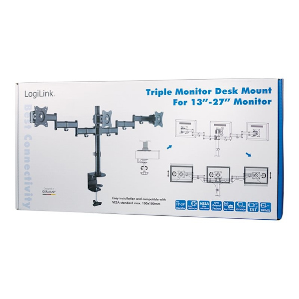 LogiLink Tripel Monitor Bordsstativ