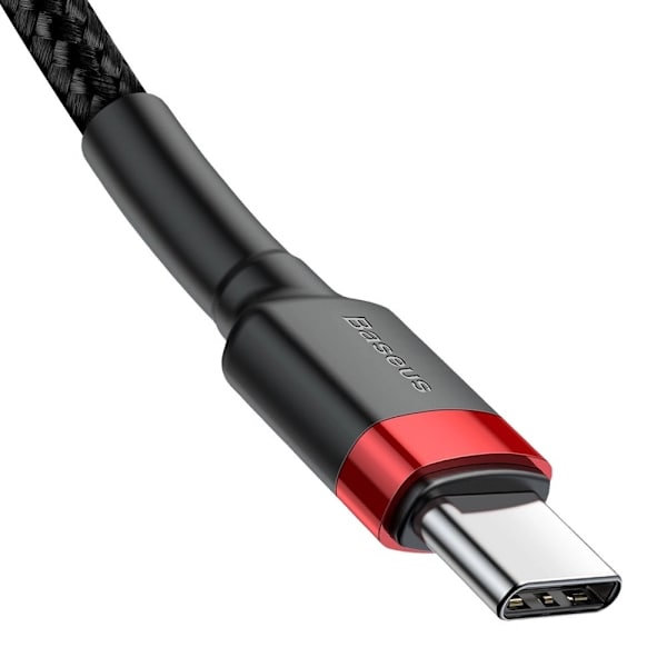 Baseus CATKLF-G91 USB-C - USB-C PD QC Kabel 60W 3A 480Mb/s 1m - Svart & Röd