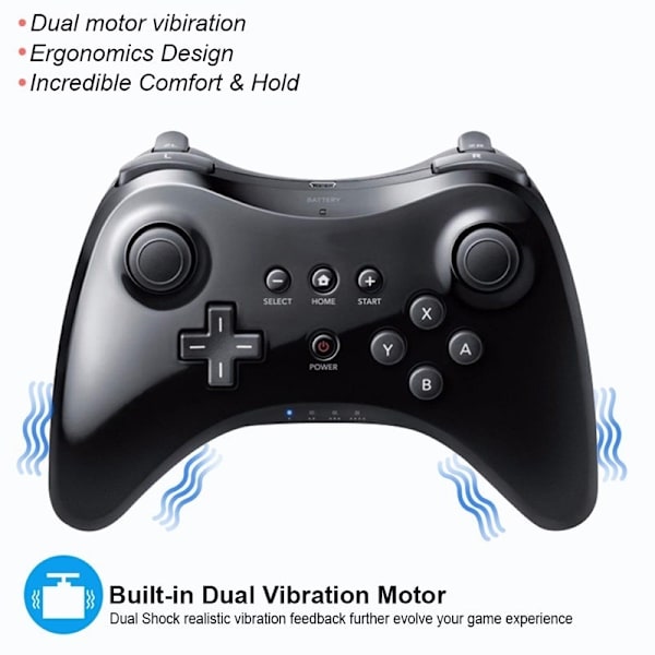 Pro Controller Kompatibel med Nintendo Wii U Trådlös Svart