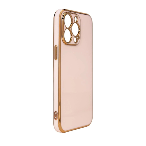 Lighting Color Skal med Ram iPhone 12 - Guld/Rosa