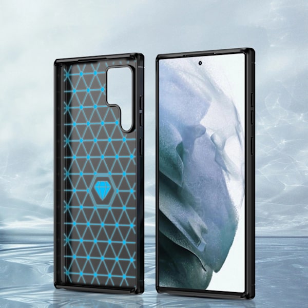 Carbon Case Flexibelt Skal Samsung Galaxy S23 Ultra - Svart