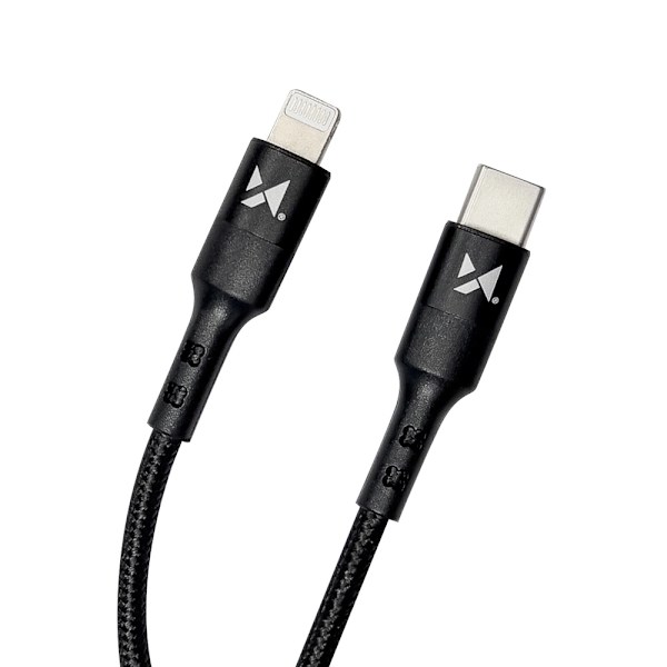 Wozinsky USB C Till Lightning Kabel 2m - Svart (2-pack)