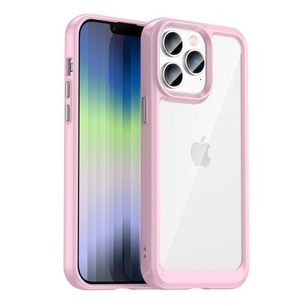 Outer Space Case iPhone 14 Pro hard cover with a gel frame pink