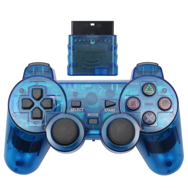 Trådlös Handkontroll Playstation 2 Transparent/Blå