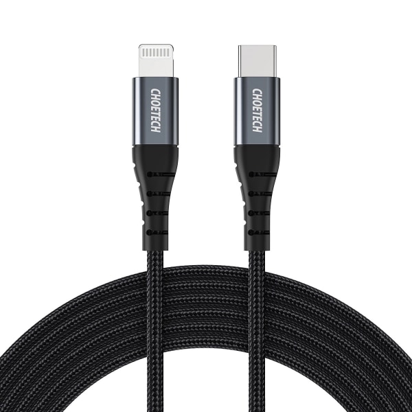 Choetech IP0042 MFi USB-C - Lightning Kabel 480Mb/s 3A 3m - Svart